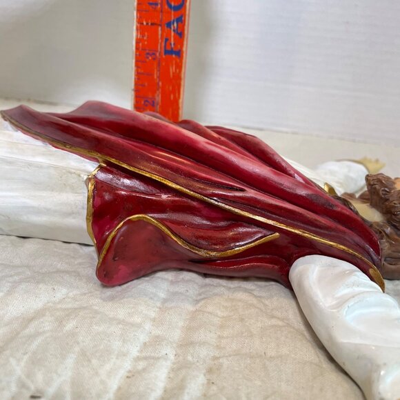 Large Hand-Painted Jesus Christ Wall Hanging Statue With Open Arms Design - Picture 12 of 12